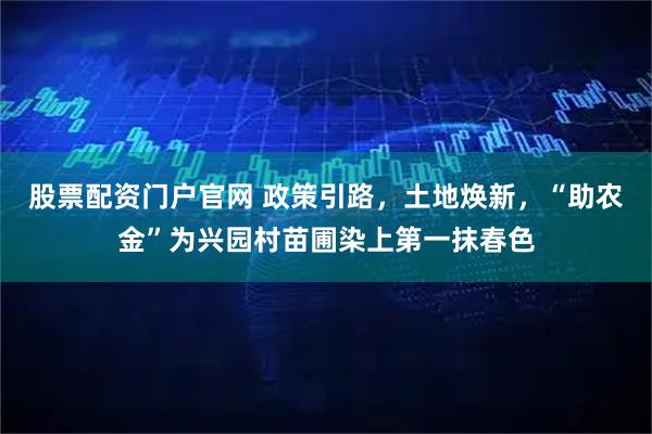 股票配资门户官网 政策引路，土地焕新，“助农金”为兴园村苗圃染上第一抹春色